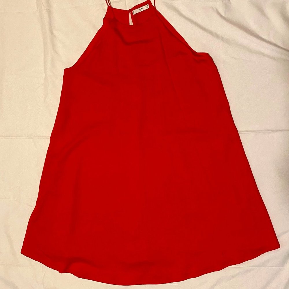 Mango Trapeze Dress in Red
